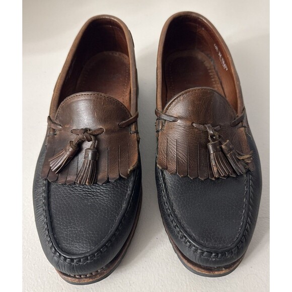 Allen Edmonds Nashua Loafers Dress Shoes Mens Black Brown Leather USA Size 10.5 - Picture 1 of 9